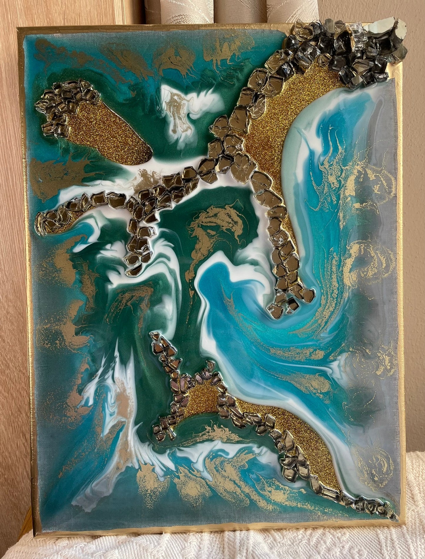 Resin Wandbild Kunst Art Design Picture Luxury Home Epoxidharz Geode Kunstbild Handmade Geschenk Resinbild