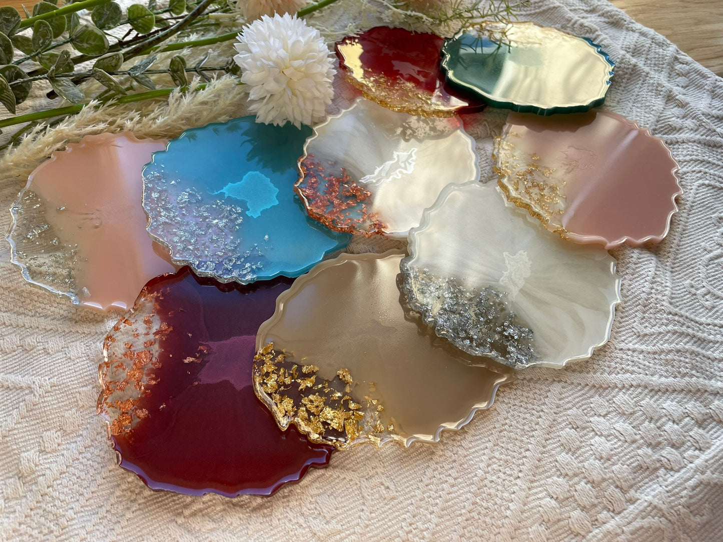B-WARE Untersetzer aus Epoxidharz-Resinart-Resin Coasters