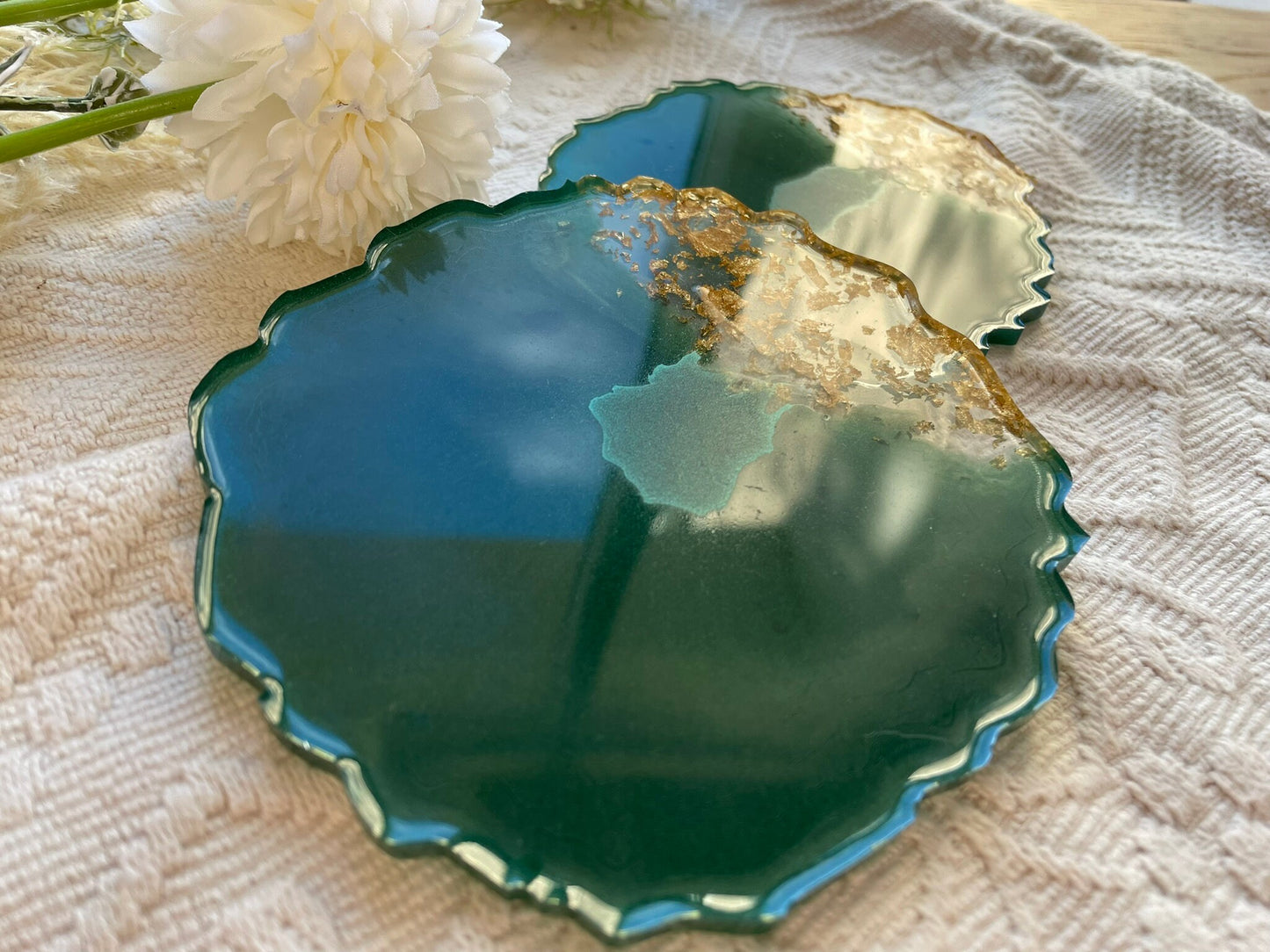 B-WARE Untersetzer aus Epoxidharz-Resinart-Resin Coasters