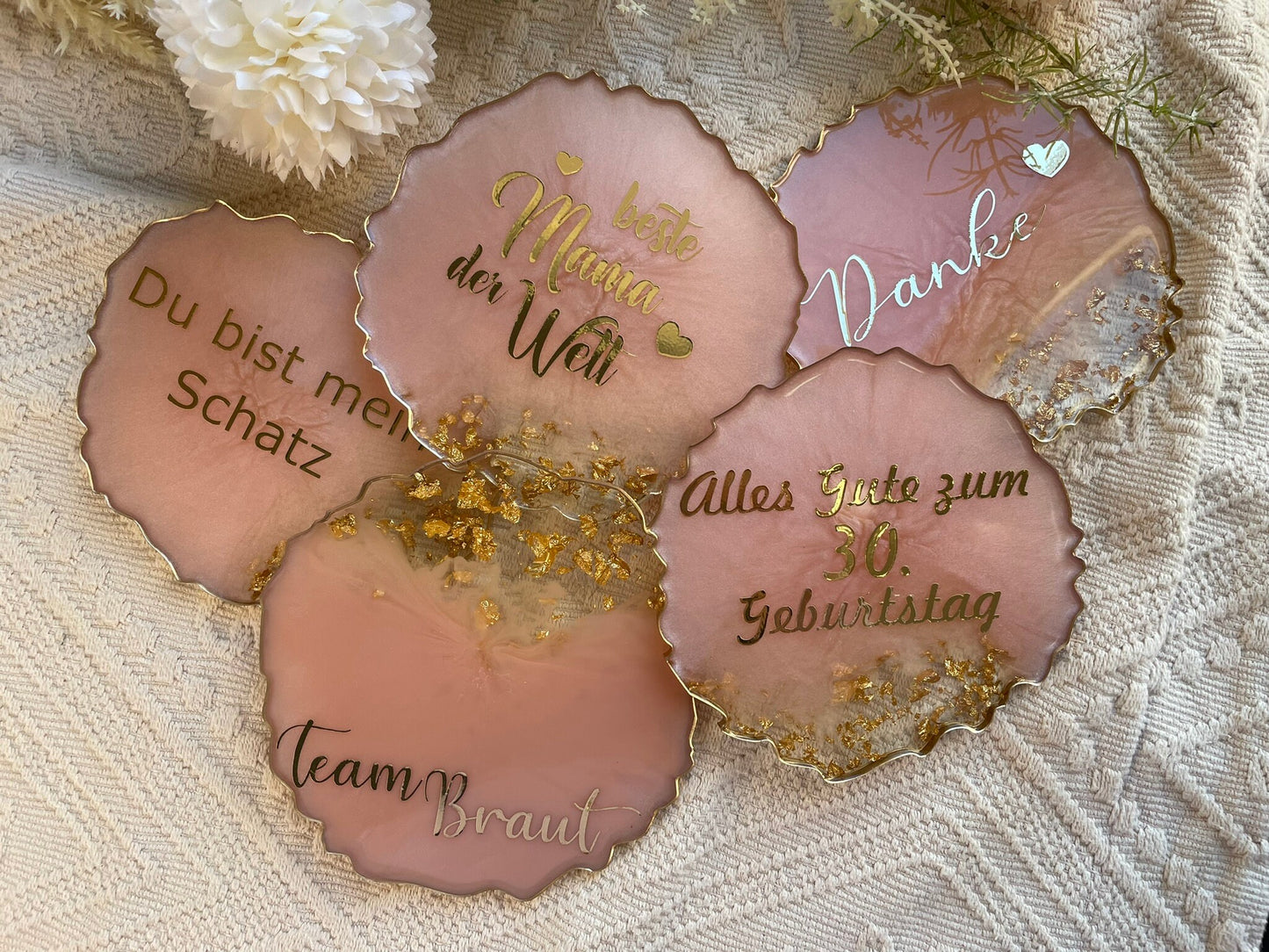 B-WARE Untersetzer aus Epoxidharz-Resinart-Resin Coasters