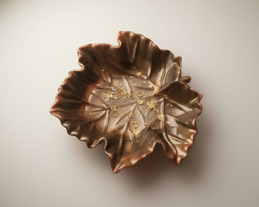 Herbstdeko - Schälchen aus Epoxidharz Schmuckschale  Schale Blattform  Ringschale  aus Epoxidharz  Dekoration