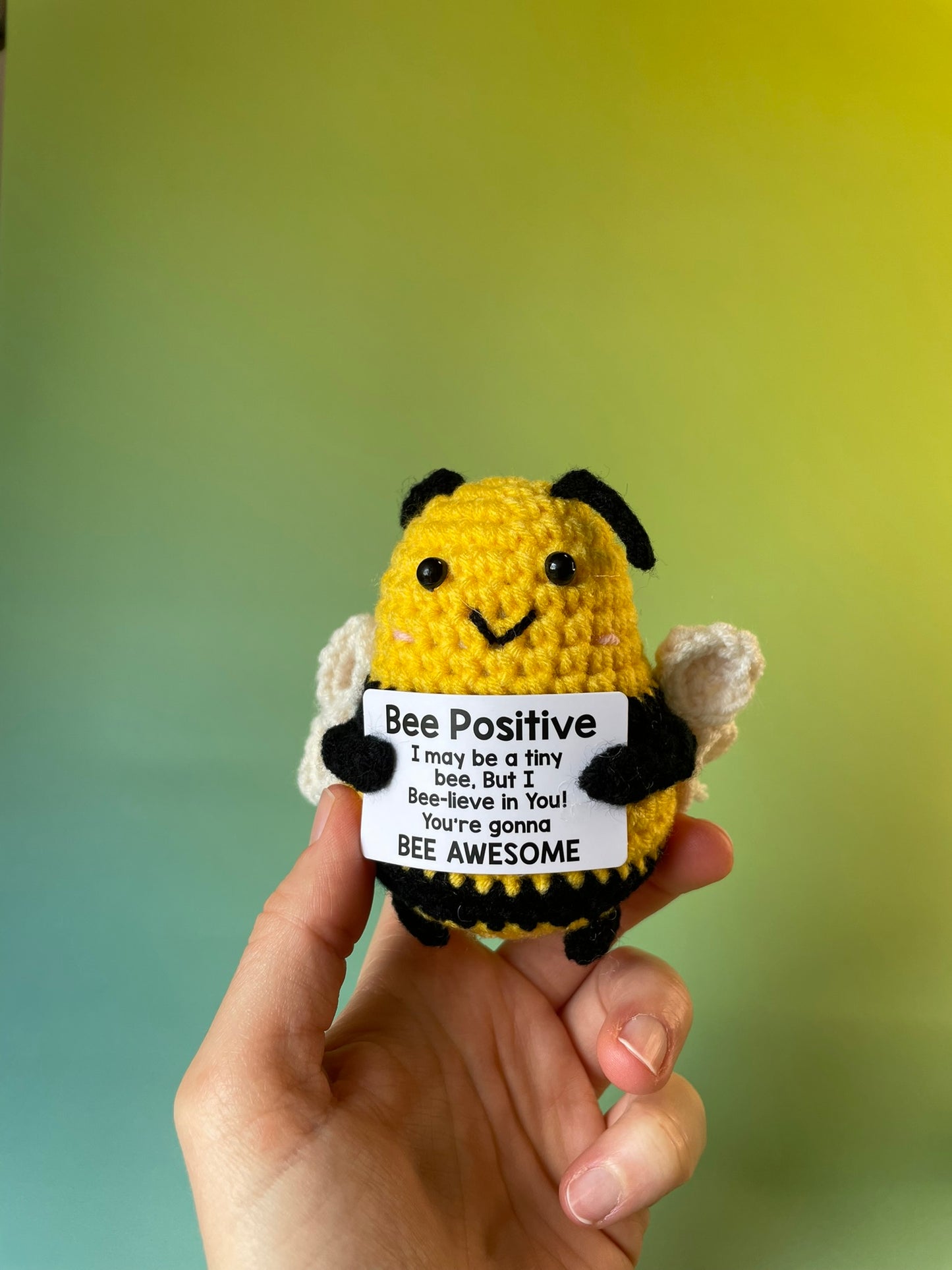 Gehäkelte Biene | Positive Bee | Motivationsgeschenk