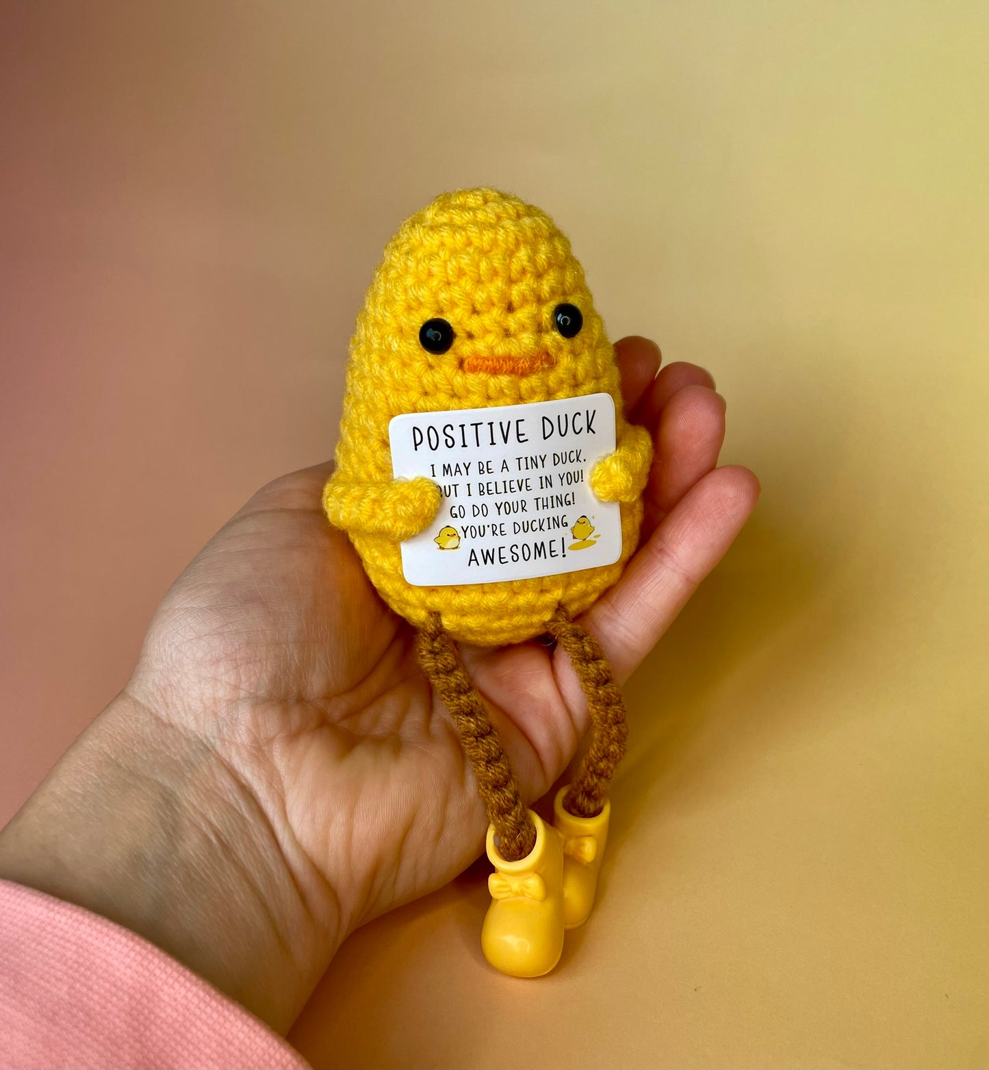 Gehäkelte Ente | Positive Duck | Motivationsgeschenk | 3 Varianten