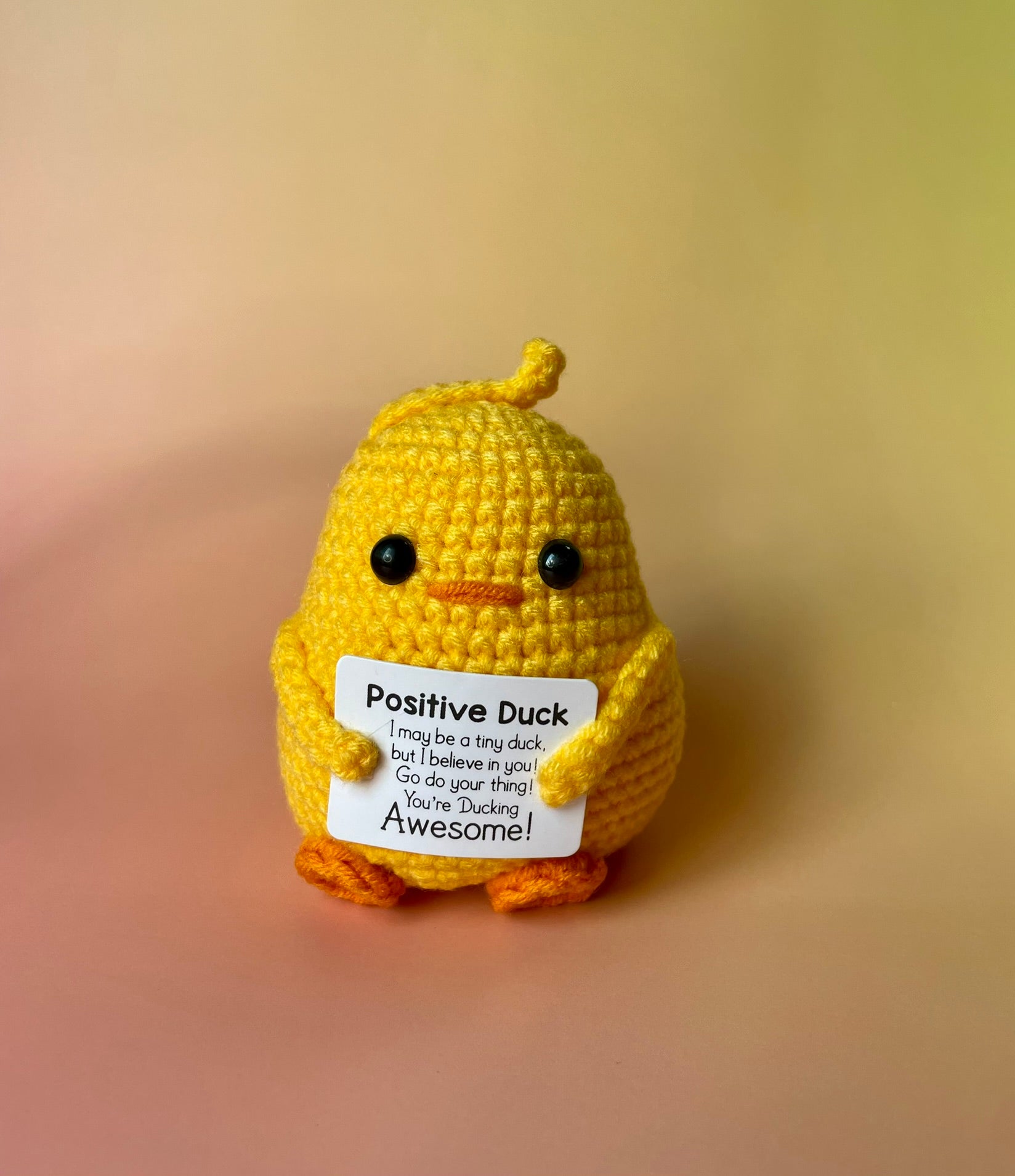Positive Ente mit großem Po - Big Butt gehäkelte Ente von vorne