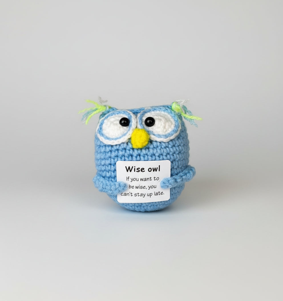 Wise Owl - blaue Eule mit positiver Botschaft - perfektes Mutmacher Geschenk 