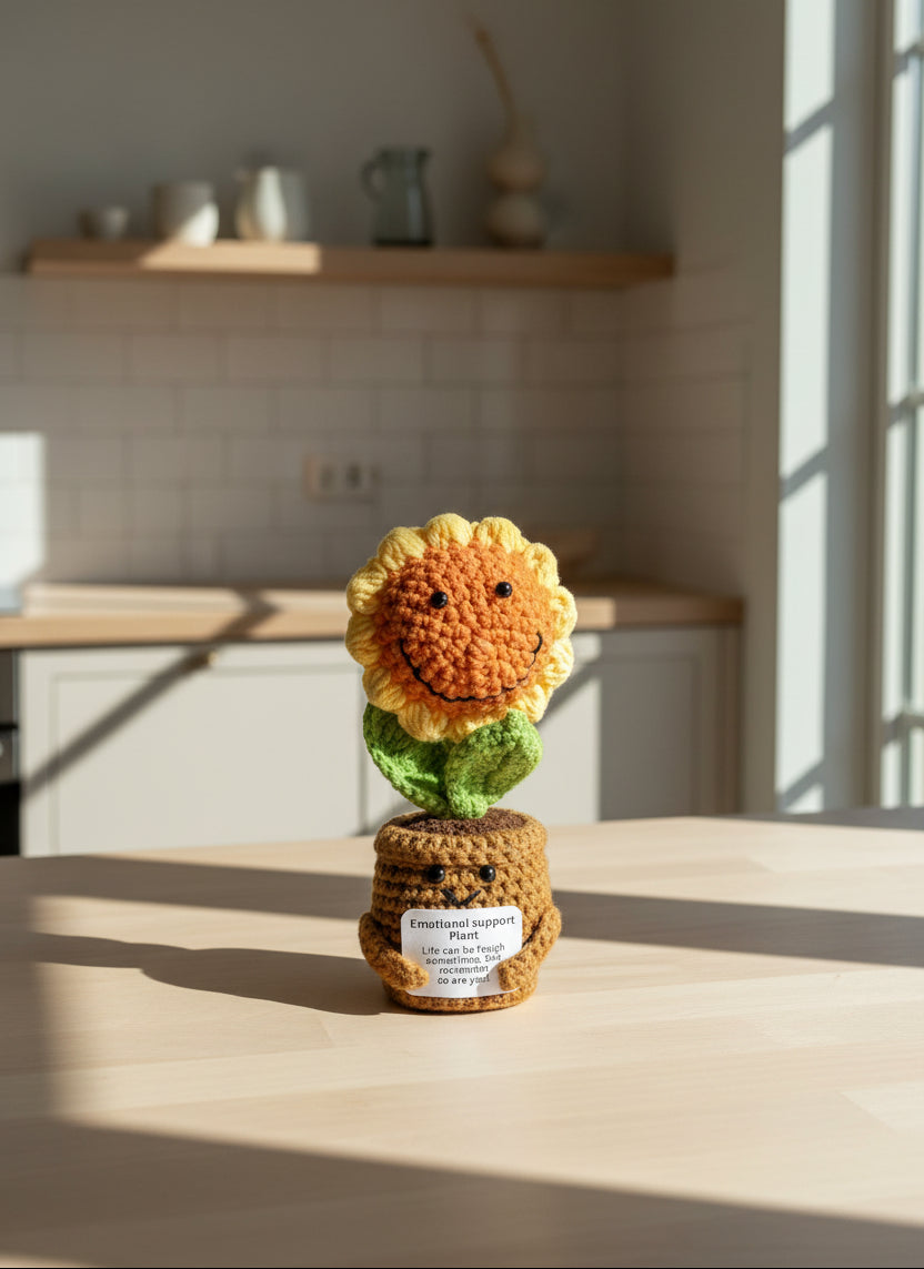 Emotional Support Plant - gehäkelte Blume 