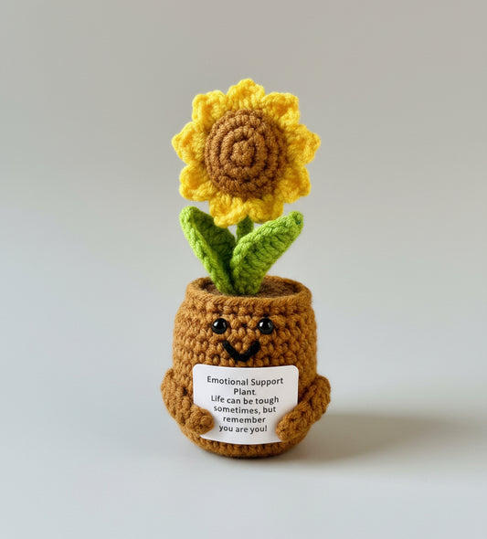 Positive Sunflower - Emotional Support Plant - gehäkelte Blume 