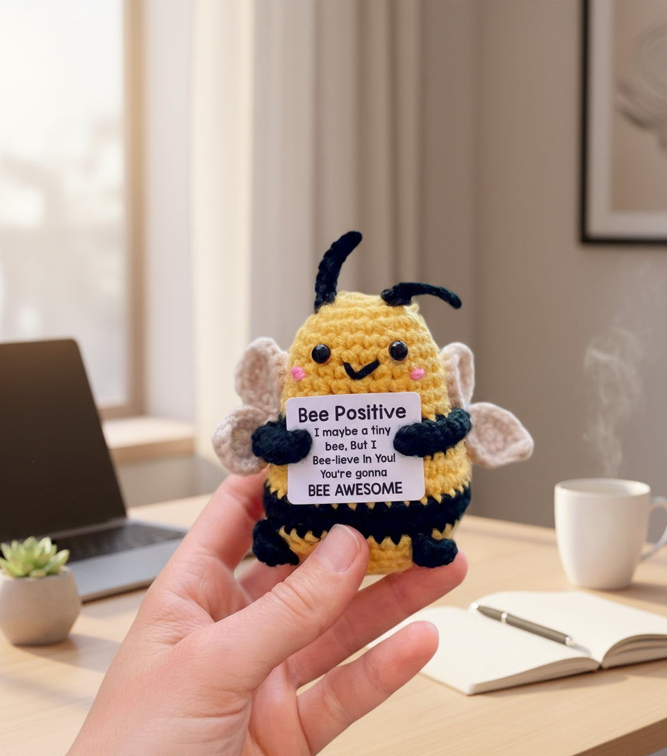 Gehäkelte Biene | Positive Bee | Motivationsgeschenk