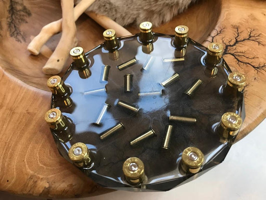 Untersetzer aus Epoxidharz-Männer Geschenk-Jäger-Soldier-Army-Military-Bundeswehr-Ammo-Bullet-Resin-Shotgun-Patronen-Party-Bar-9mm-Waffen