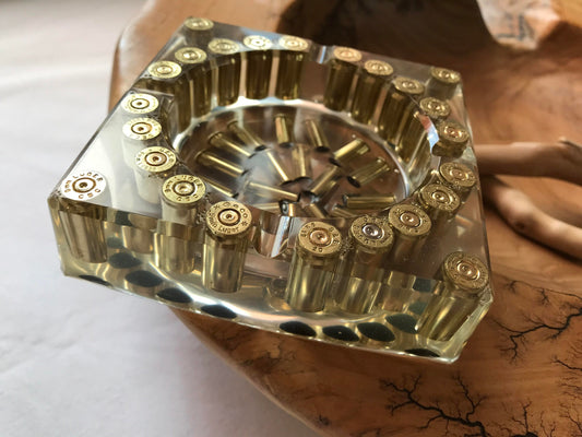 Aschenbecher aus Epoxidharz-Vatertag-Männer Geschenk-Jäger-Soldier-Army-Military-Bundeswehr-Ammo-Bullet-Resin-Shotgun-Patronen-Party-Bar