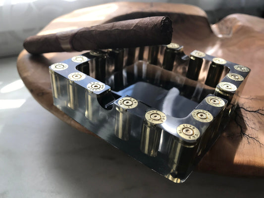 9 mm Aschenbecher aus Resin-Vatertag-Dekoration-Männer Geschenk-Patronenhülsen-Army-Military-Bundeswehr-Ammo-Bullet-Jäger-Soldier-Garten