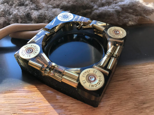 BASTEI Epoxy Resin Ashtray Fathers Day Men Gift Hunter Soldier Army Military Bundeswehr Ammo Bullet Resin Shotgun Cartridge