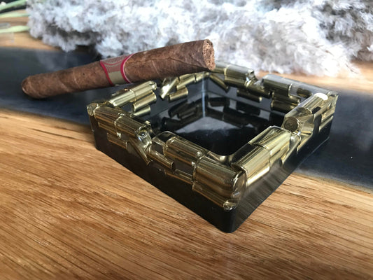 ELEGANT Resin ashtray with cartridge cases