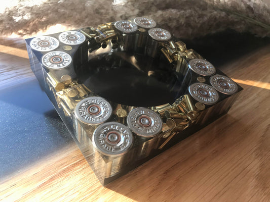 XL Aschenbecher aus Resin-Geschenk für Freundin-Geschenk für Freund-Patronenhülsen-Army-Military-Bundeswehr-Bullet-Jäger-Soldier-Garten