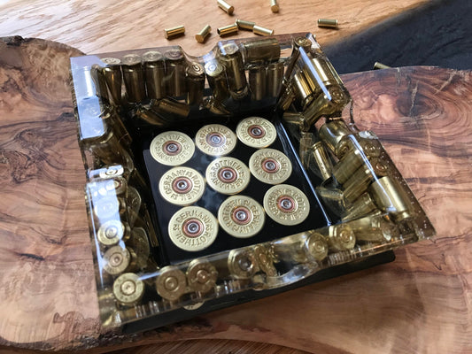 Epoxy Resin Ashtray Fathers Day Men Gift Hunter Soldier Army Military Bundeswehr Ammo Bullet Resin Shotgun Cartridge Bar Table Decor