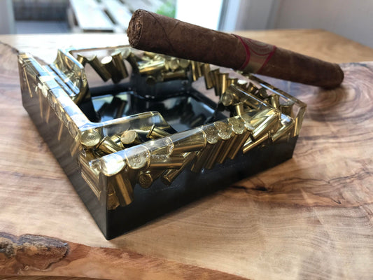 Gentlemen Epoxy Resin Ashtray Fathers Day Men Gift Hunter Soldier Army Military Bundeswehr Ammo Bullet Resin Shotgun Cartridge Party Bar