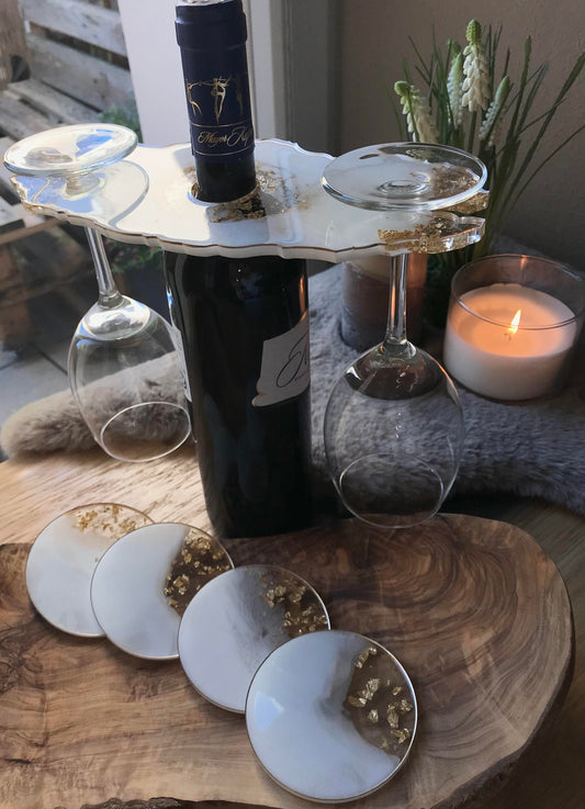 Wine Butler Set of Epoxy Resin Gift Wedding Gift Resin Champagne Glass Holder Wine Glass Holder Individual Home Decoration Anniversary Gifts