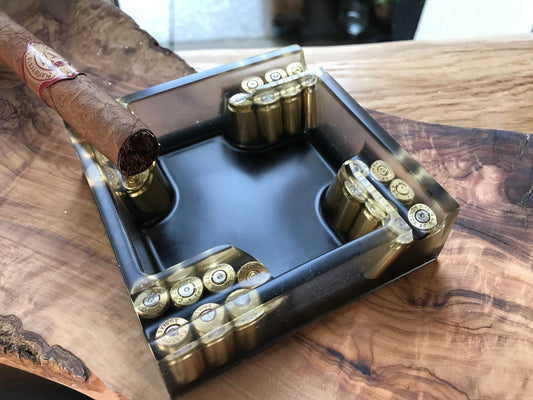 Aschenbecher aus Resin-Vatertag-Dekoration-Männer Geschenk-Patronenhülsen-Army-Military-Bundeswehr-Ammo-Bullet-Jäger-Soldier-Garten-Party