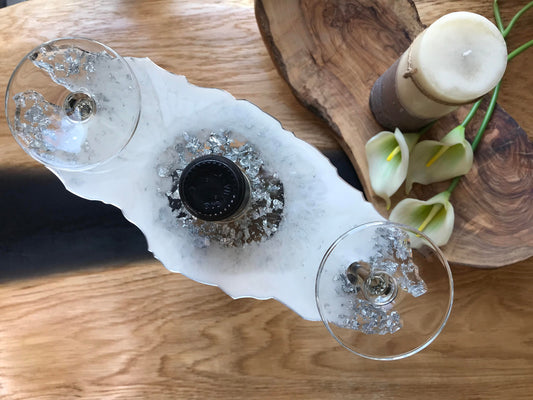 Epoxy Wine Butler-Gifts-Wedding Gifts-Resin Art-Champagne Glass Holder-Wine Glass Holder-Custom-Home Decor-Anniversary Gifts