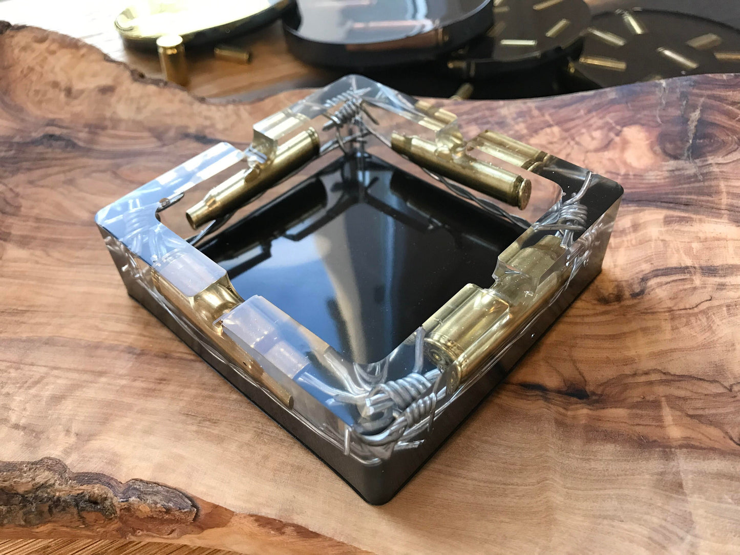 Resin Father's Day Decoration Ashtray Men Gift Cartridge Cases Army Military Bundeswehr Ammo Bullet Hunter Soldier Garden Party