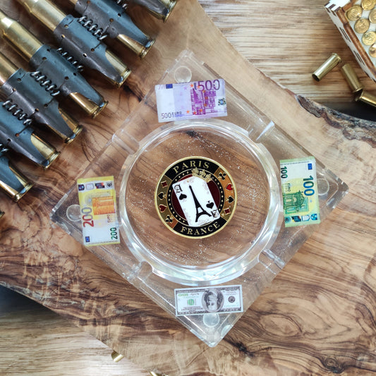POKER Aschenbecher aus Epoxidharz-Vatertag-Männer Geschenk