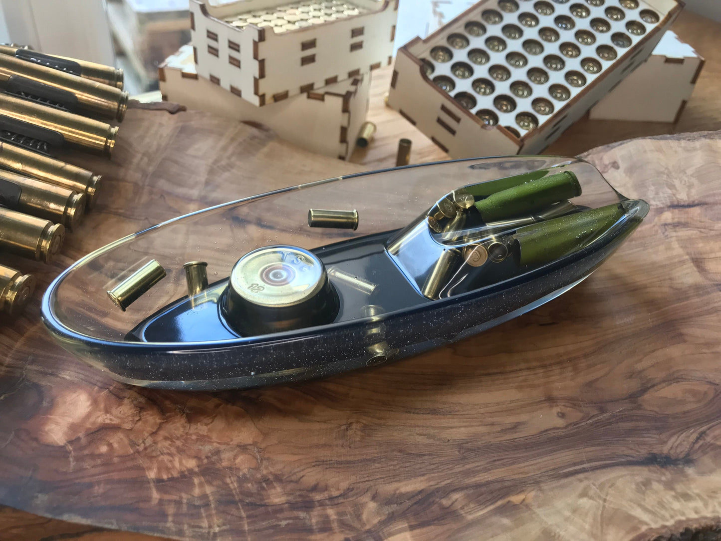 Resin Ashtray Father's Day Decoration Men's Gift Bullet Casings Army Military Bundeswehr Ammo Bullet Hunter Soldier Garden Party