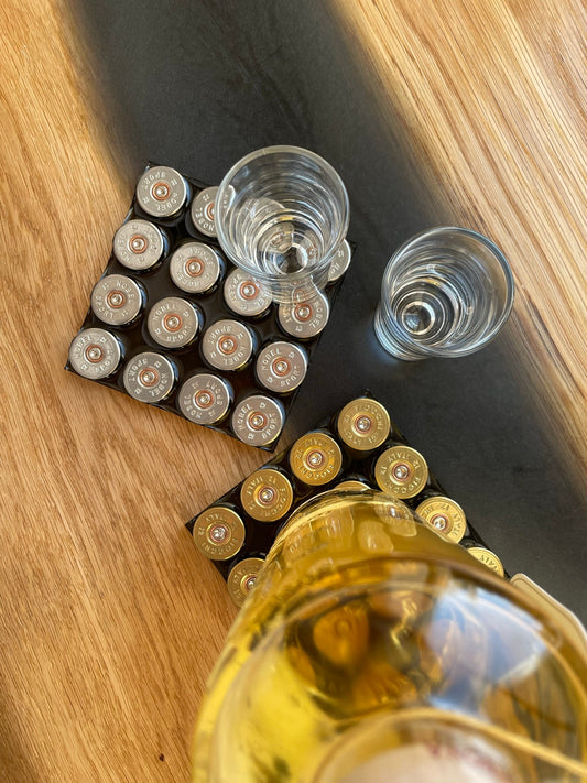 Untersetzer aus Epoxidharz-Geschenk für Freund-Jäger-Soldier-Army-Military-Bundeswehr-Ammo-Bullet-Resin-Shotgun-Patronen-Bar-Waffen-Gun