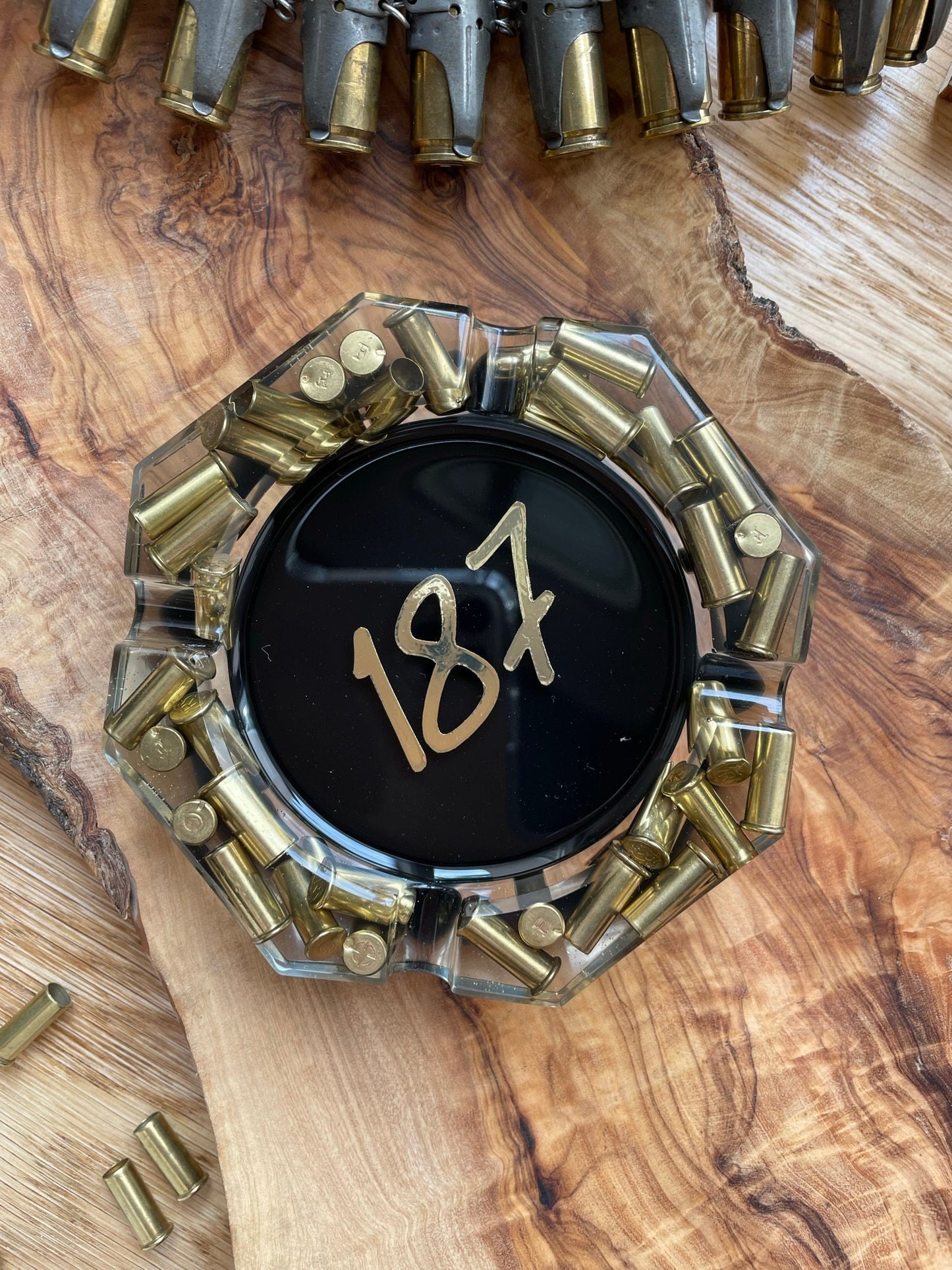 187 Resin Ashtray Father's Day Decoration Men's Gift Bullet Casings Army Military Bundeswehr Ammo Bullet Hunter Soldier Party