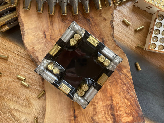 REICH Aschenbecher aus Resin-Vatertag-Dekoration-Männer Geschenk-Patronenhülsen-Army-Military-Bundeswehr-Ammo-Bullet-Jäger-Soldier-Party