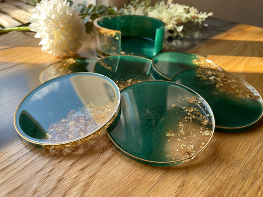 Untersetzer Set Resin Epoxid Geschenk Gold Dekoration Home Coaster Tischdeko Balkon Verlobung Taufe Hochzeit Jubiläum  Brautparty Muttertag