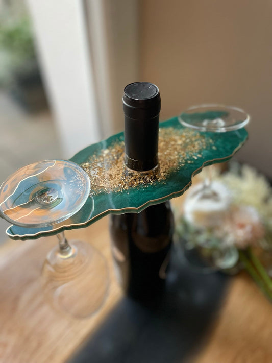 Epoxy resin wine butler-gift-wedding gift-resin art-champagne glass holder-wine glass holder-custom home decor-anniversary gifts