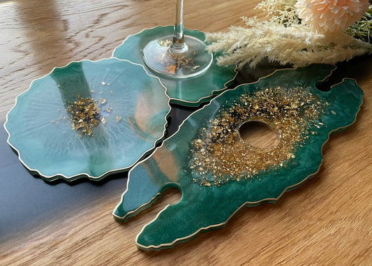 Epoxy Wine Butler Set-Gifts-Wedding Gifts-Resin Champagne Glass Holder-Wine Glass Holder-Custom-Home Decor-Anniversary Gifts