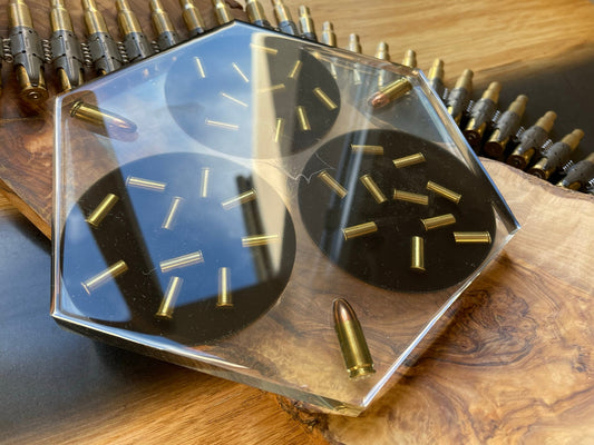 3 MEISTER TABLETT-Dekoration-Vatertag-Patronenhülsen-Geschenk für Freund-Military-Bundeswehr-Resin-Army-Epoxid-Jäger