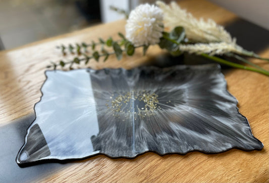 Tablett / Dekortablett / Schmuckschale / Marmoroptik / Schale / Dekorschale / Epoxidharz / Resin / Hochzeit / Wohndeko / Home / Tischdeko
