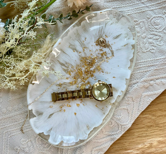 Tablett Dekotablett Taufe Schmuckschale Schale Wedding Verlobung Gold Hochzeit Geschenke Home Resin Geburtstag  Jubiläum Brautparty Decor