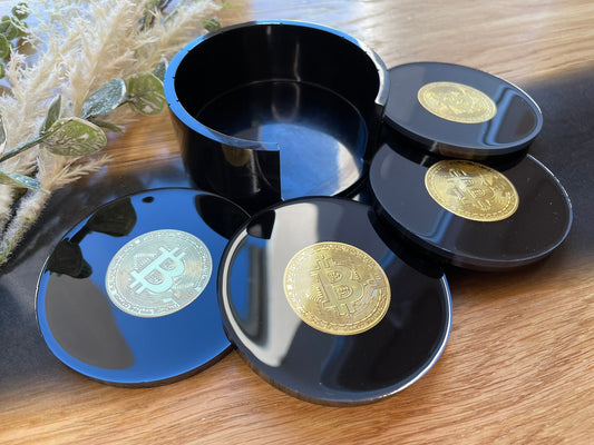 Bitcoin Untersetzer Set-BTC-mit 4 Untersetzer-Stocks-Epoxid-Krypto-Money-Home-Coaster-Forex-Bar-Crypto-Trading-Kurs-Börse-Resin-Dollar-Bulle