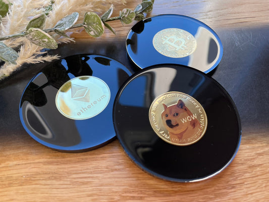 Bitcoin-Shiba Untersetzer aus Resin-Stocks-Resin-Krypto-Money-Home-Coaster-Forex-Bar-Crypto-Trading-Kurs-Börse-Resin-Dollar-Bulle-Geschenk