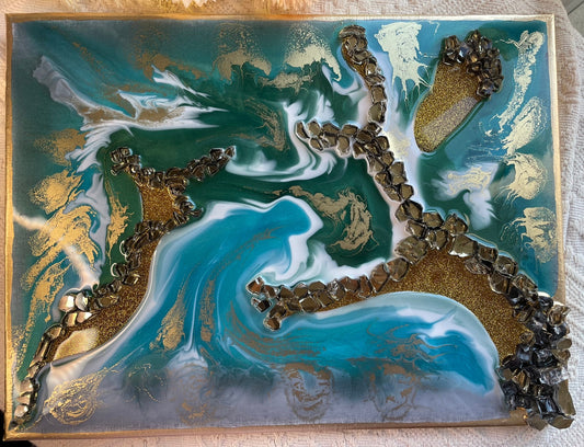 Resin Wandbild Kunst Art Design Picture Luxury Home Epoxidharz Geode Kunstbild Handmade Geschenk Resinbild