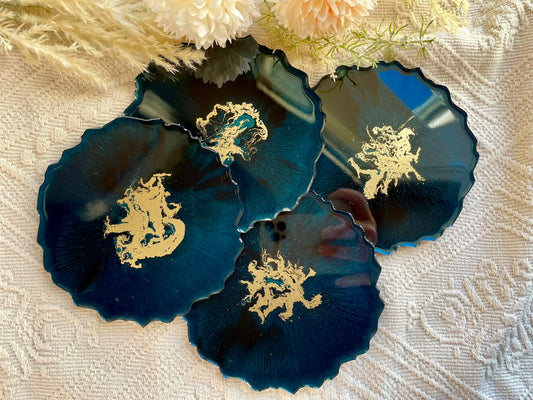 Untersetzer aus Epoxidharz-Resinart-Resin Coasters-Wedding-Deko-Home